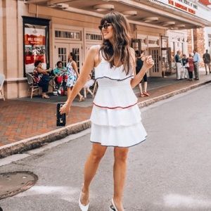 WAYF - White Multicolor Hem Tier Dress